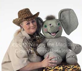 maggie and a stuffed elephant