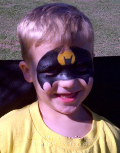 batman mask on little boy