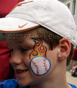 Flaming baseball face point