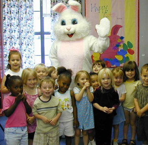 Bunny with group of children