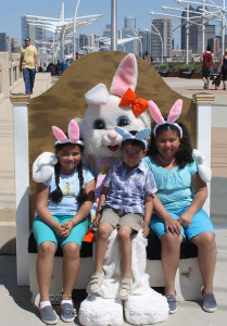 easter bunny with children