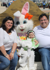 easter bunny with a family