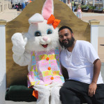 easter bunny with a man