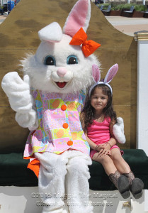 easter bunny with little girl