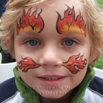flames on young boys face