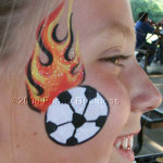 flaming soccerball facepaint