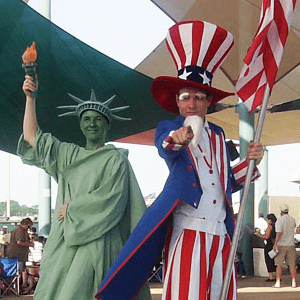 statue of liberty and uncle sam entertainers
