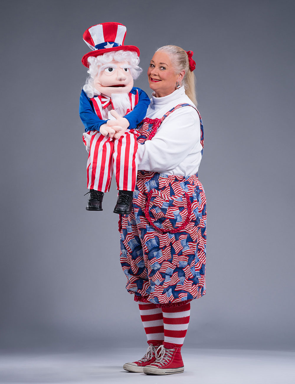 Patriotic Patty with her American friend Uncle Sam